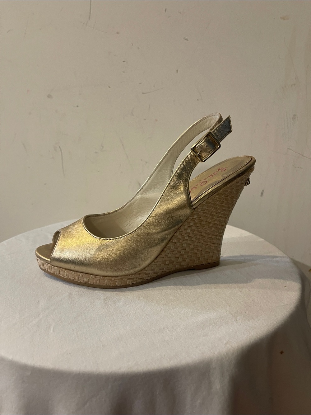 Lilly Pulitzer Peep-Toe Wedge Slingback Heels